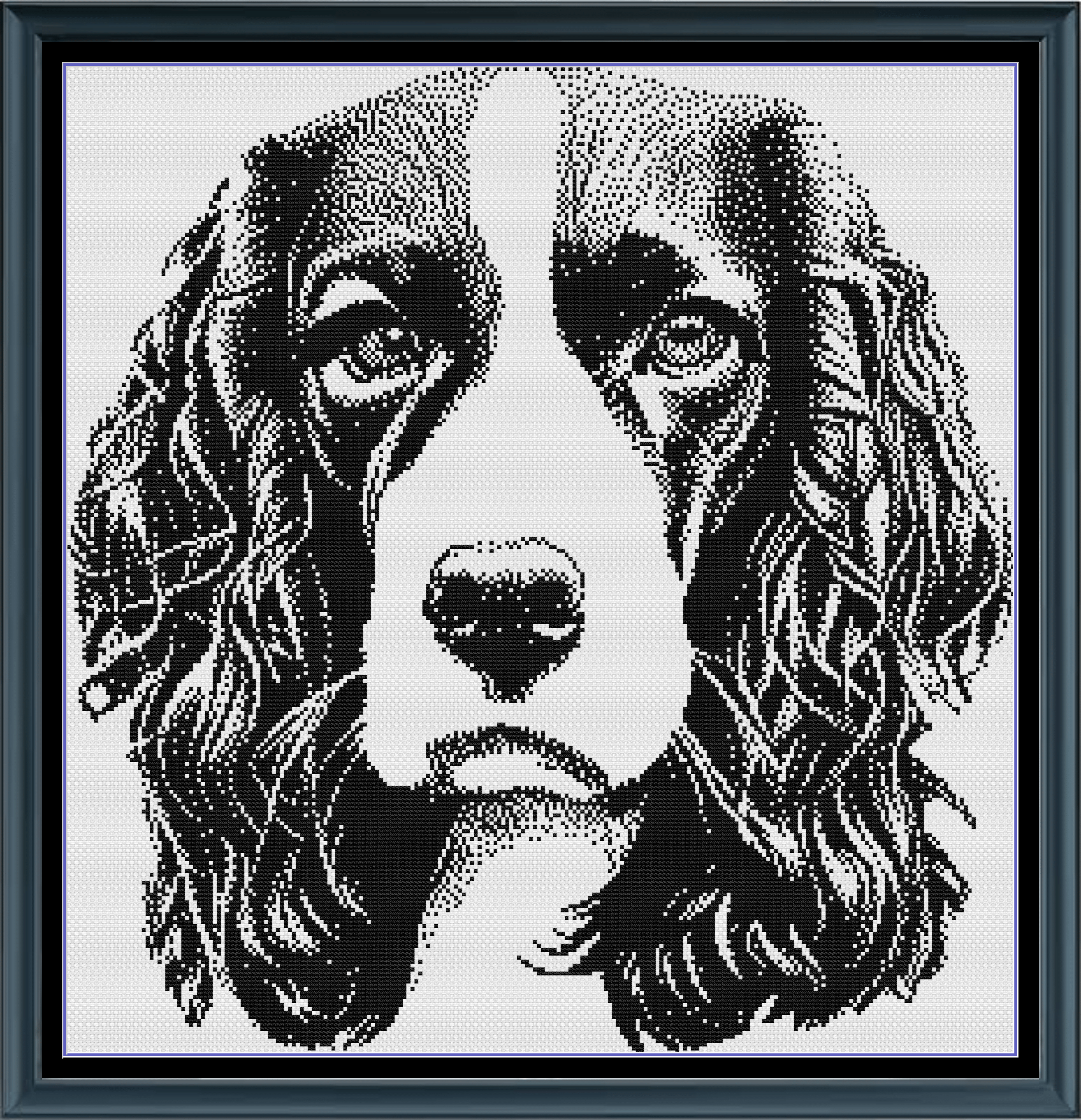 Stitching Jules Design Cross Stitch Pattern Springer Spaniel Dog Monochrome Counted Cross-Stitch Pattern | Instant Download PDF